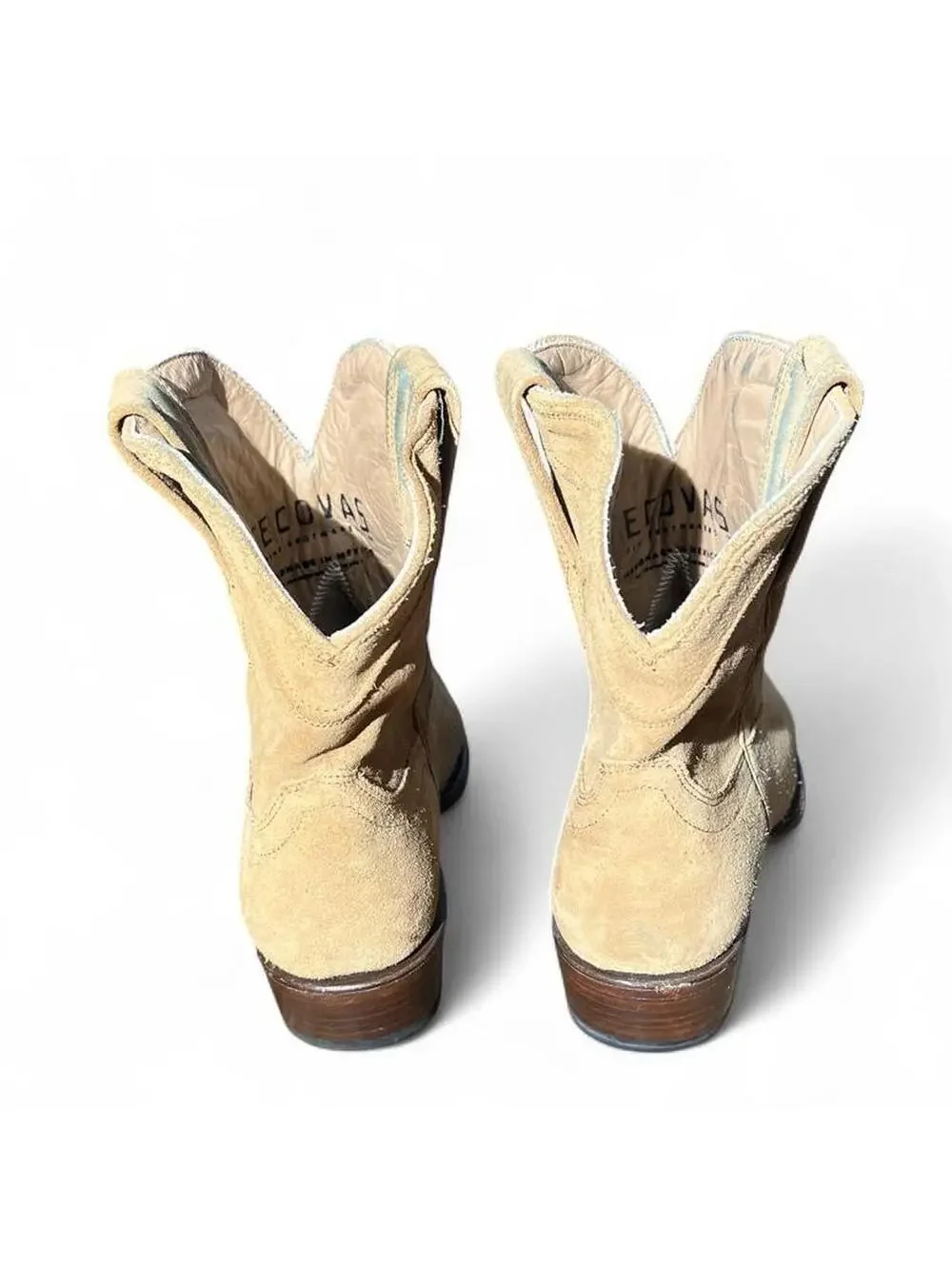 Tecovas  The Lucy Calfskin Cowgirl Booties Sand Suede